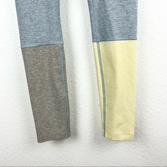 OUTDOOR VOICES Dipped Warm-Up 7/8 Leggings, Blue Yellow Gray Heathered, Size XS - Picture 5 of 7